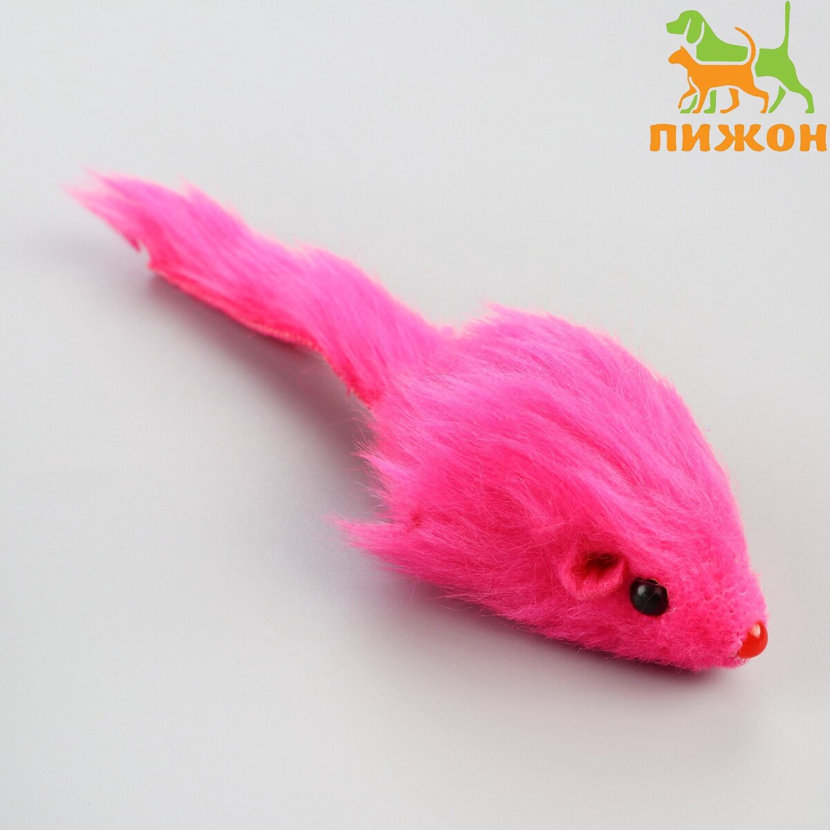 Мышь меховая однотонная 6,5 см, розовая мышь заводная меховая малая 8 5 см розовая