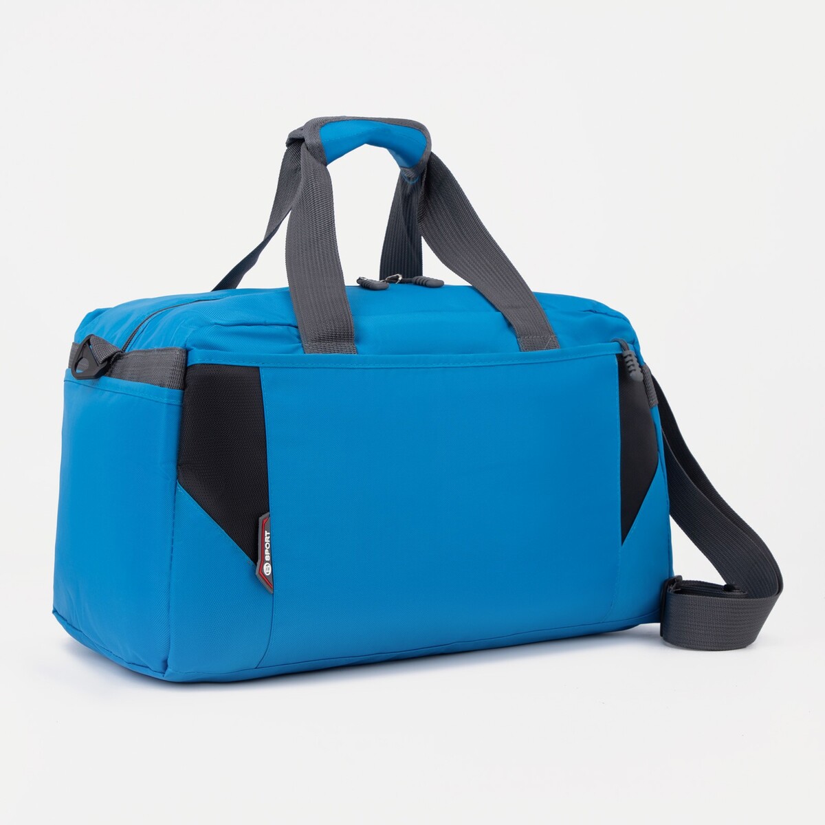 Сумка спортивная на молнии, 2 наружных кармана, цвет голубой сумка спортивная на молнии 2 наружных кармана сиреневый