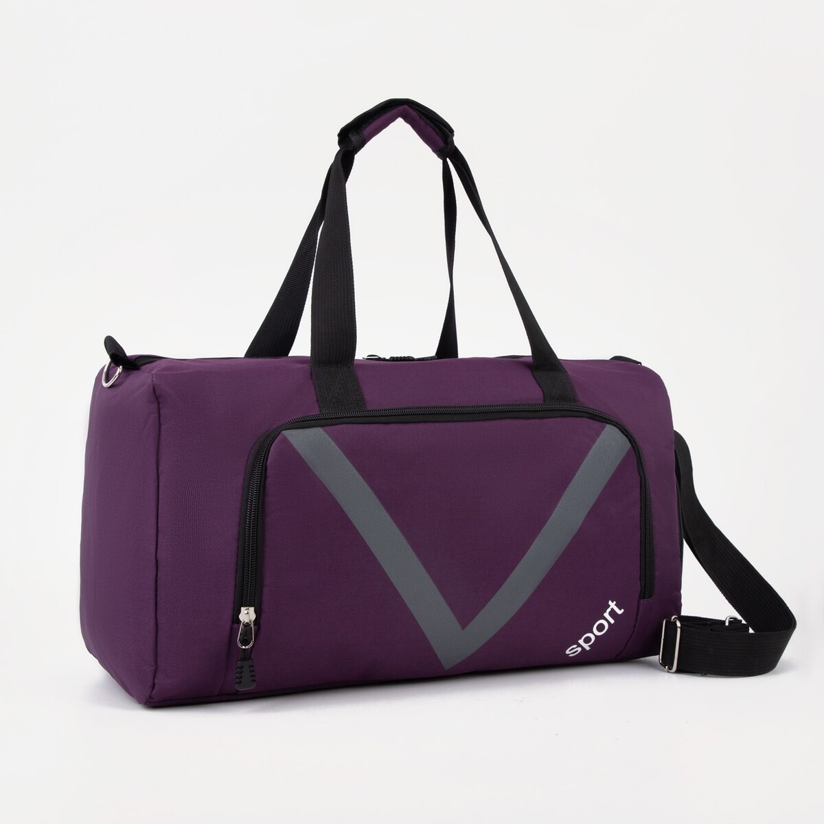 Сумка спортивная на молнии, отдел для обуви, наружный карман, цвет фиолетовый сумка для обуви на молнии наружный карман textura сиреневый фиолетовый