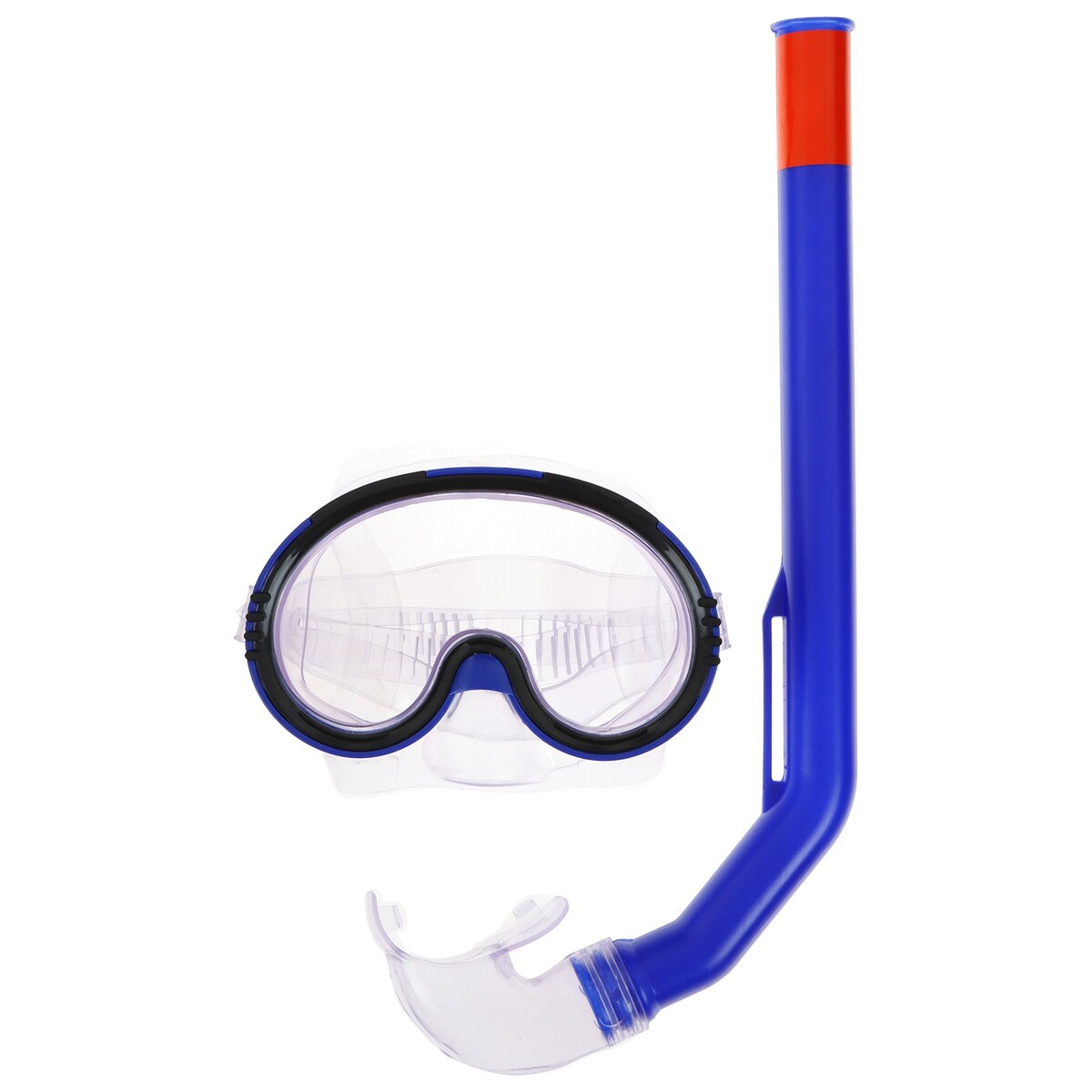 Набор для плавания детский onlytop: маска, трубка, цвет синий маска для плавания atemi 428 силикон синий