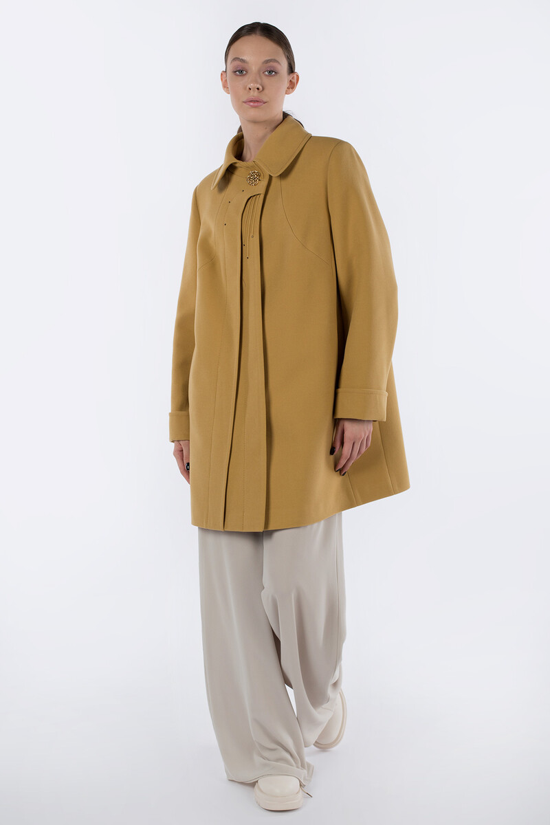 Пальто женское демисезонное EL PODIO, размер 54, цвет бежевый 01250558 однобортное - фото 3