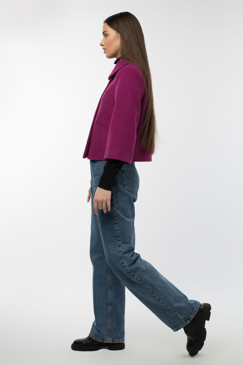 Пальто женское демисезонное EL PODIO, размер 42, цвет фиолетовый 01250781 двубортные - фото 4
