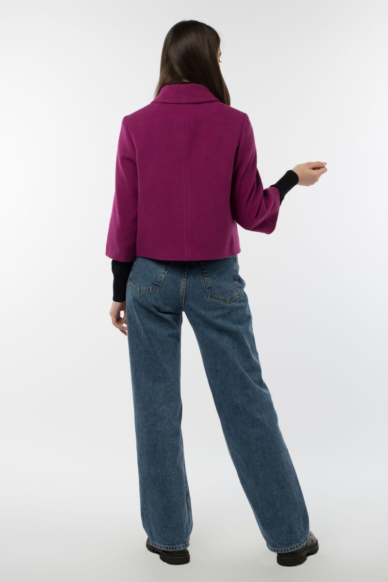 Пальто женское демисезонное EL PODIO, размер 42, цвет фиолетовый 01250781 двубортные - фото 3
