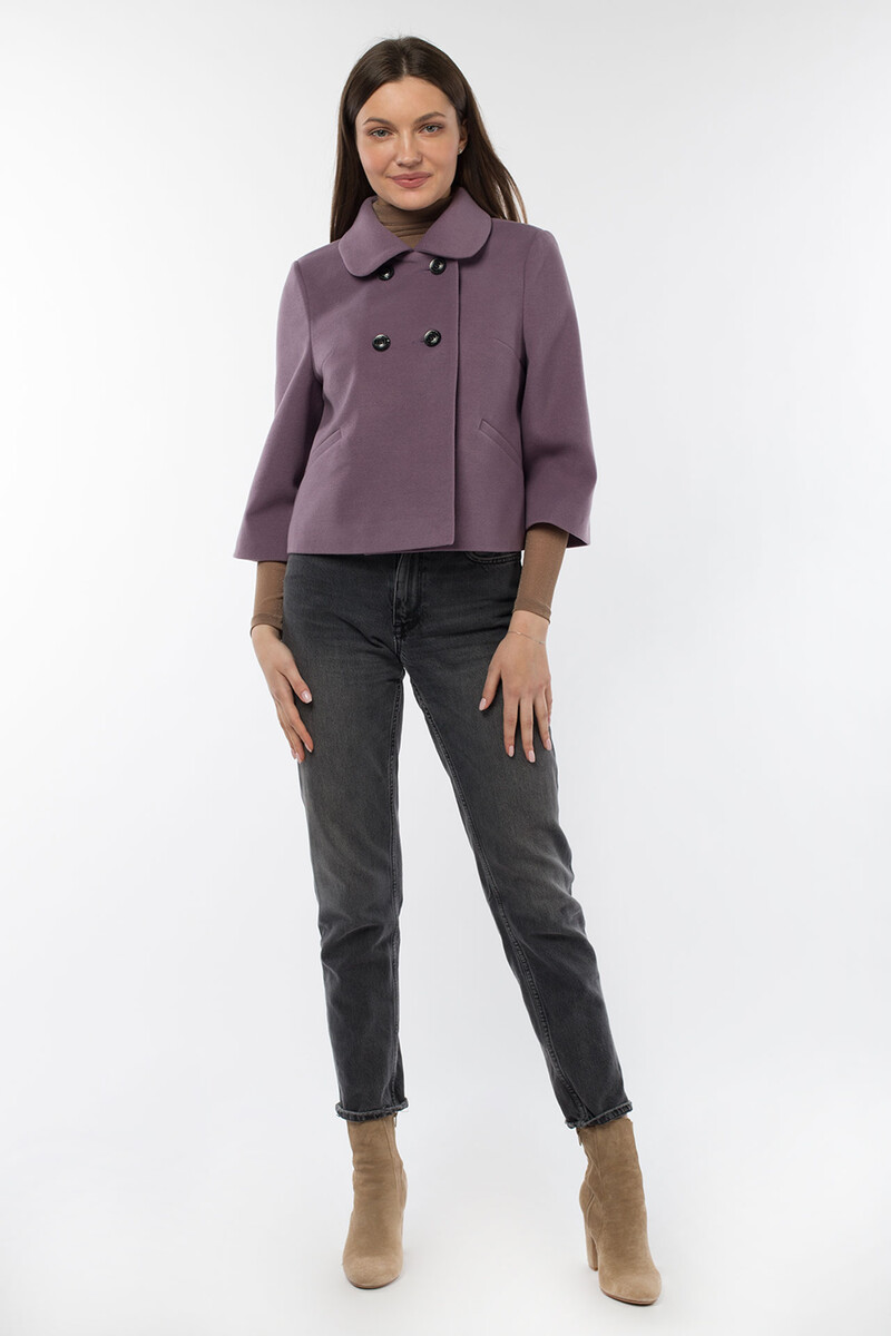 Пальто женское демисезонное EL PODIO, размер 44, цвет фиолетовый 01250782 двубортные - фото 1