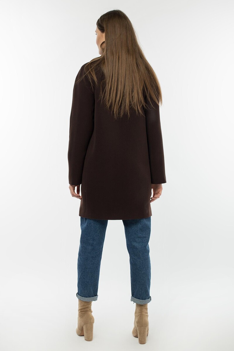 Пальто женское демисезонное EL PODIO, размер 42, цвет коричневый 01250802 однобортное - фото 2