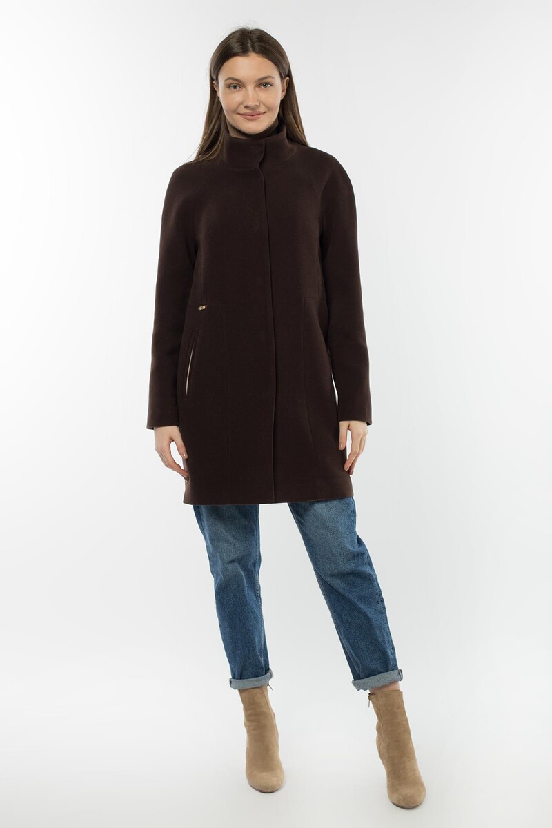 Пальто женское демисезонное EL PODIO, размер 42, цвет коричневый 01250802 однобортное - фото 4