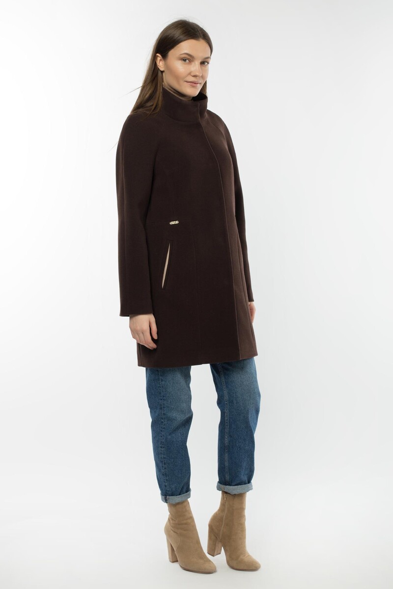 Пальто женское демисезонное EL PODIO, размер 42, цвет коричневый 01250802 однобортное - фото 1