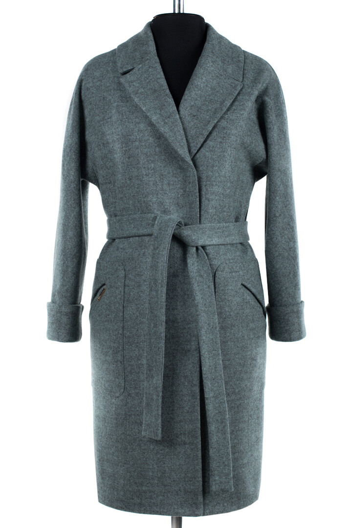Пальто женское демисезонное (пояс) EL PODIO, размер 46, цвет хаки 01250814 однобортное - фото 9