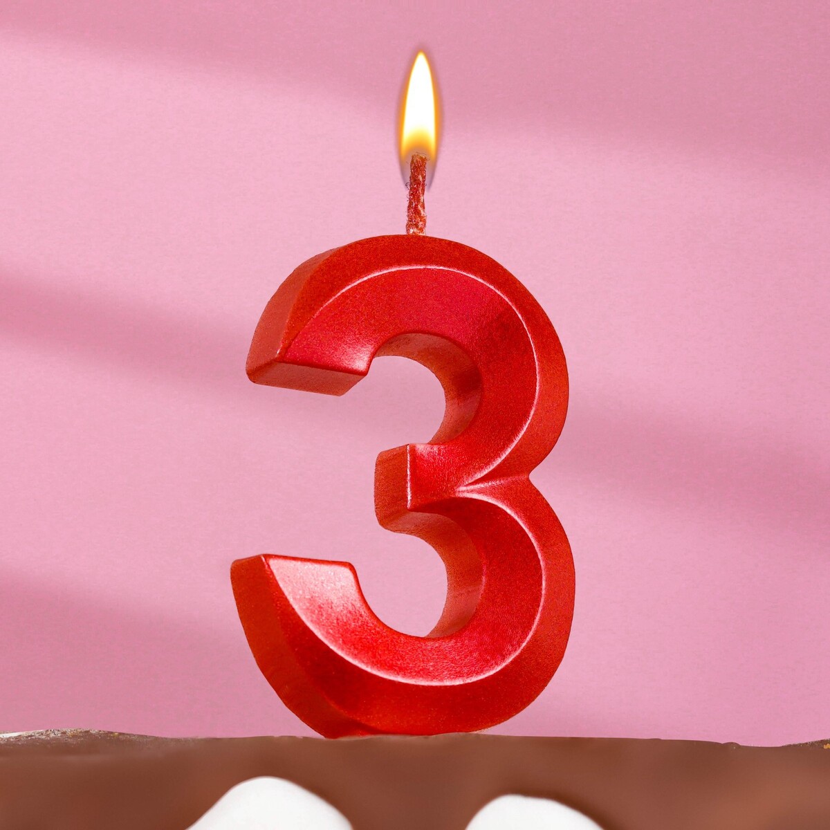 Свеча в торт свеча в торт грань цифра 7 красный металлик 7 8 см