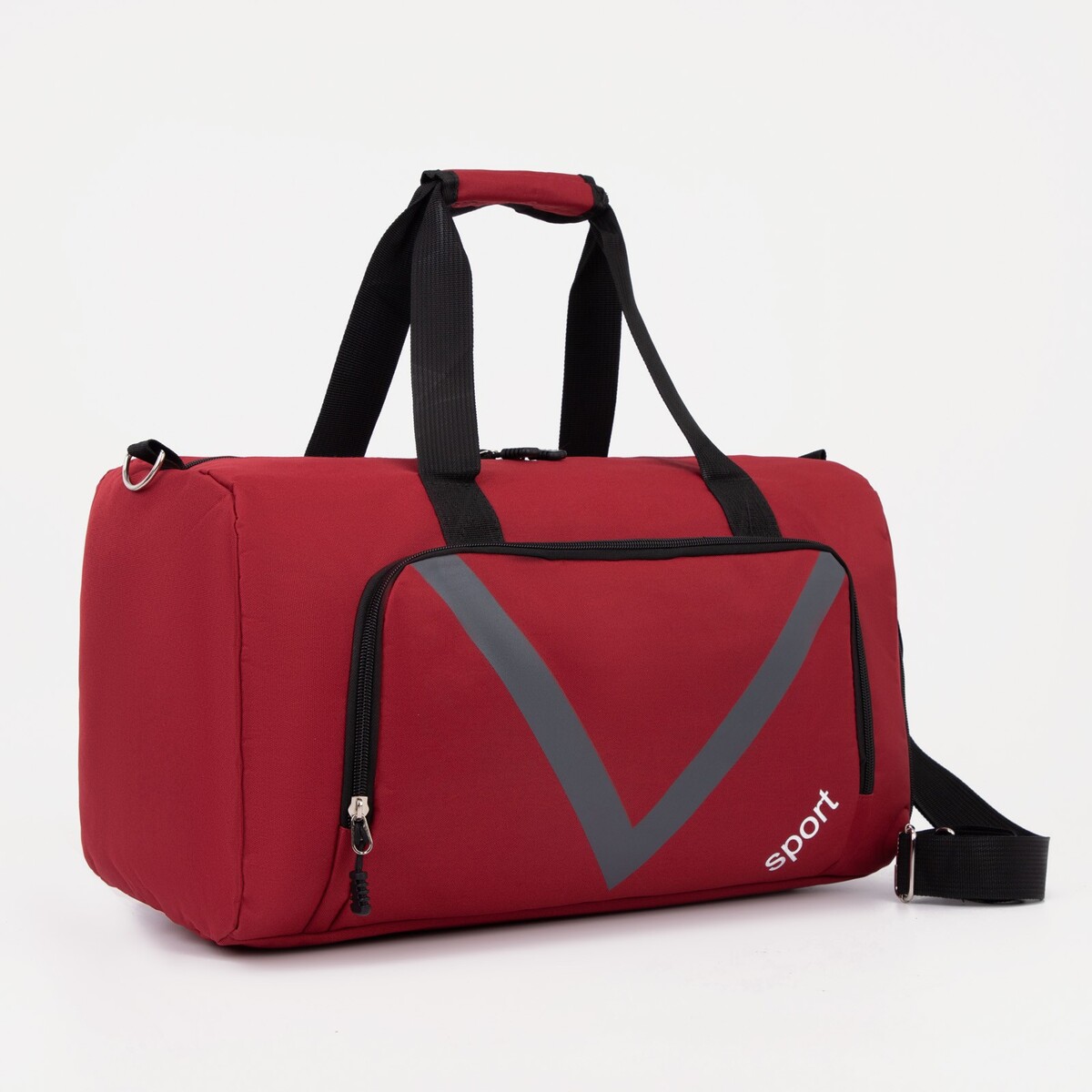 Сумка спортивная на молнии, отдел для обуви, наружный карман, цвет красный сумка спортивная на молнии наружный карман зеленый