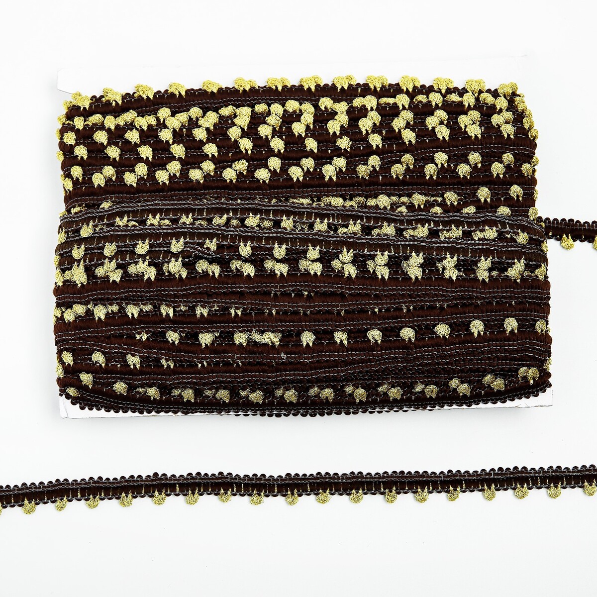 Тесьма коричневая с золотом, ширина 1,4 см, по 50 м сумка klondike native коричневая kd1126 03