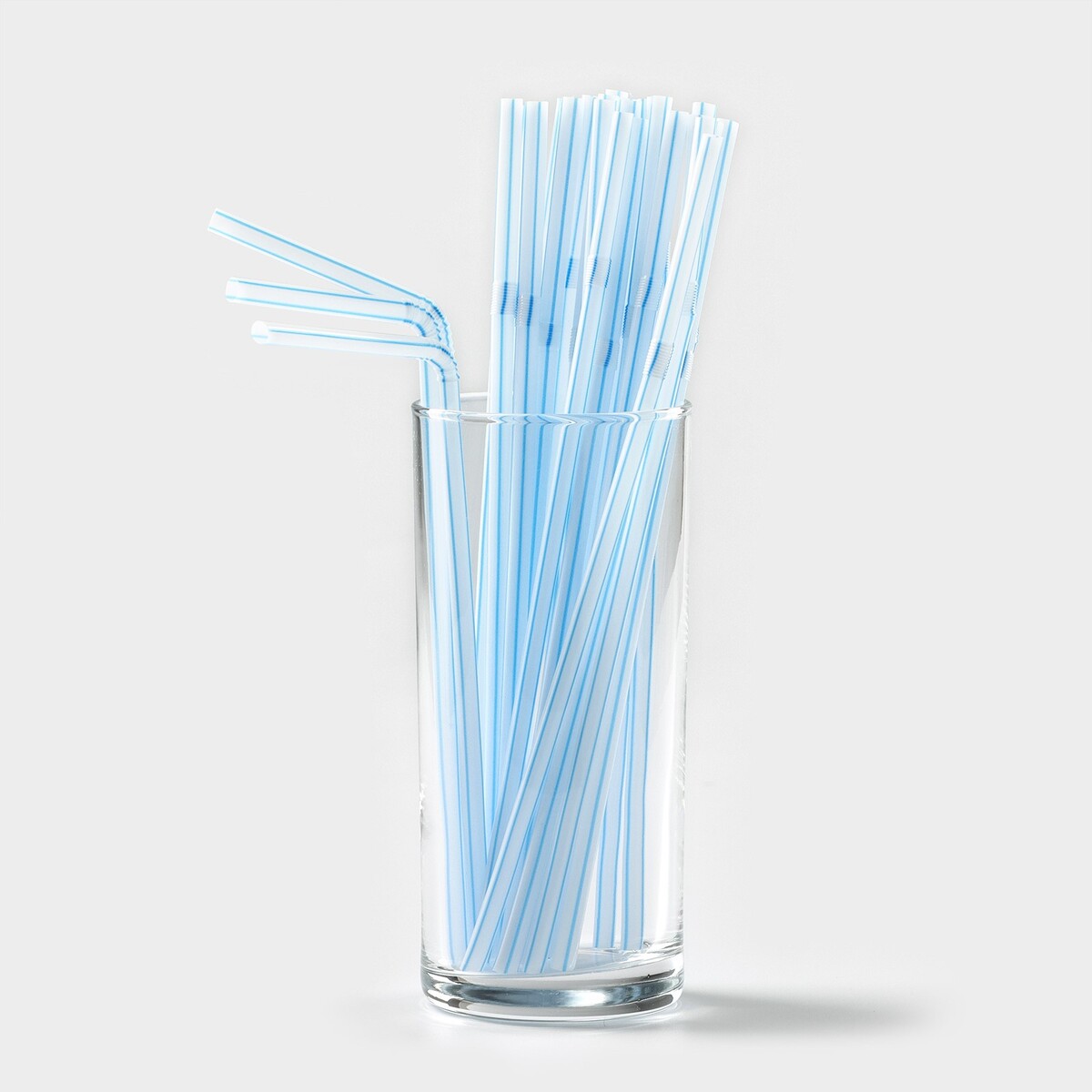 Трубочки одноразовые для коктейля доляна, 0,5×21 см, 50 шт, с гофрой, в полоску трубочки для коктейля с гофрой в наборе 25 штук синий