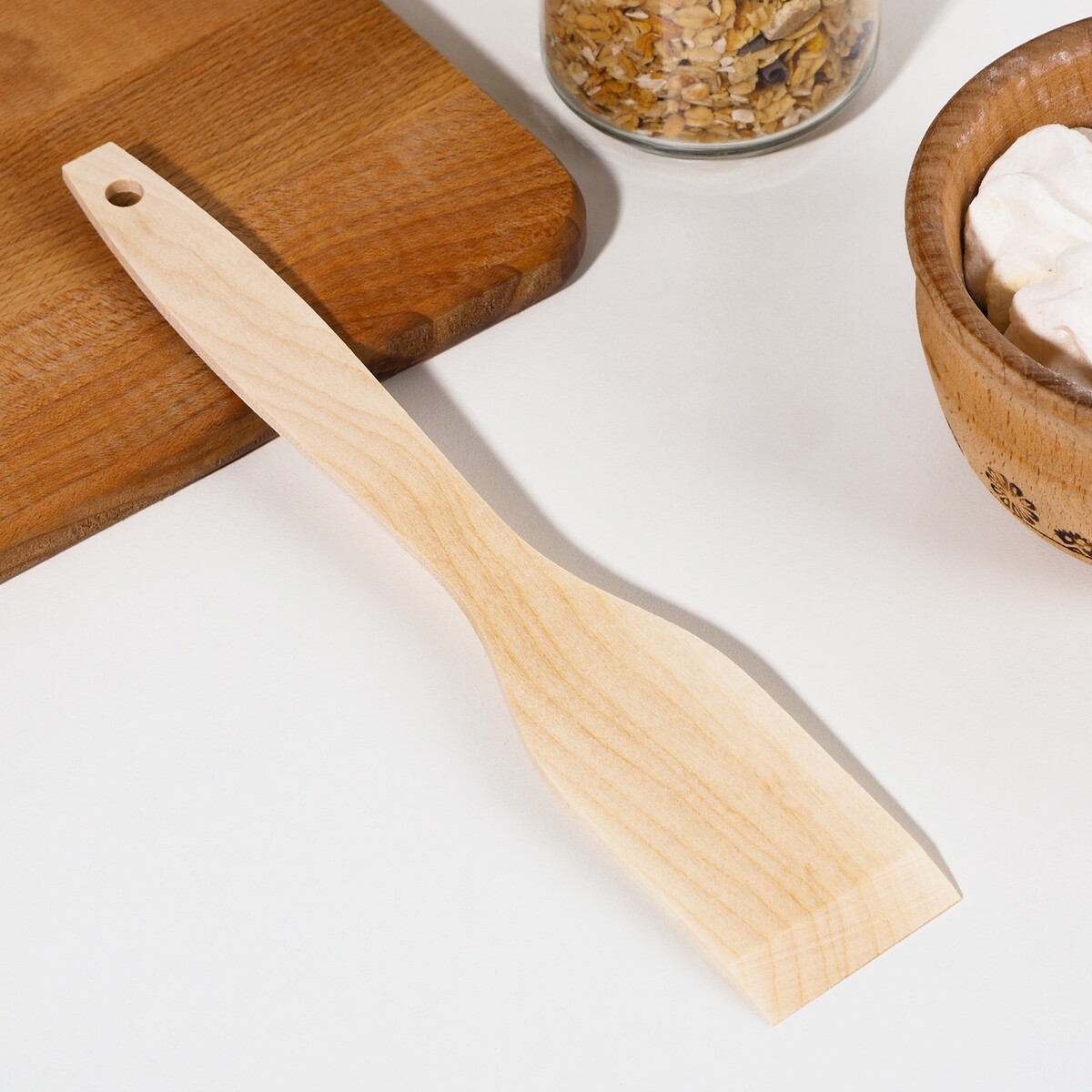 Лопатка деревянная 245х45х4 мм лопатка кухонная деревянная