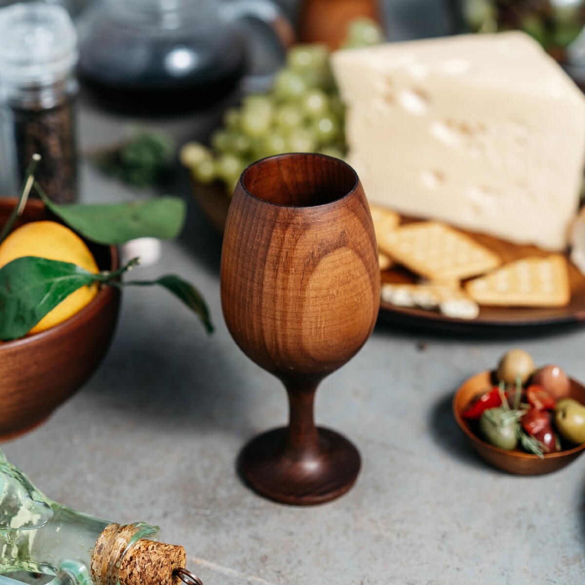 Бокал для вина из натурального кедра mаgistrо, 16,5×7 см, цвет шоколадный бокал для вина 670 мл стекло 6 шт bohemia amundsen ardea 1sf57 670