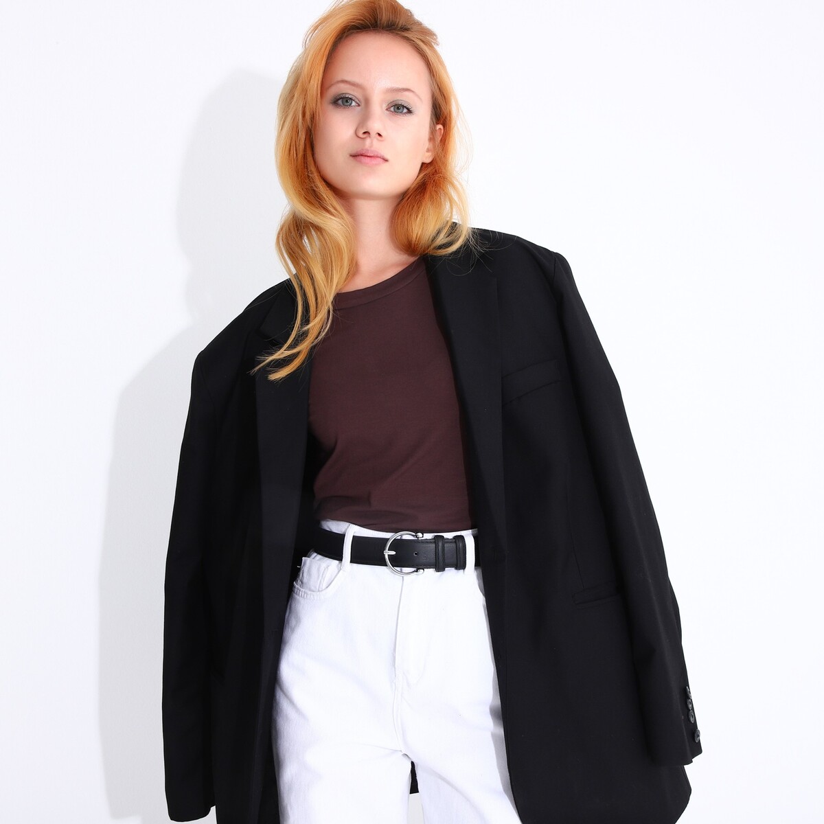 фото Ремень, ширина 3,5 см, винт, цвет черный no brand