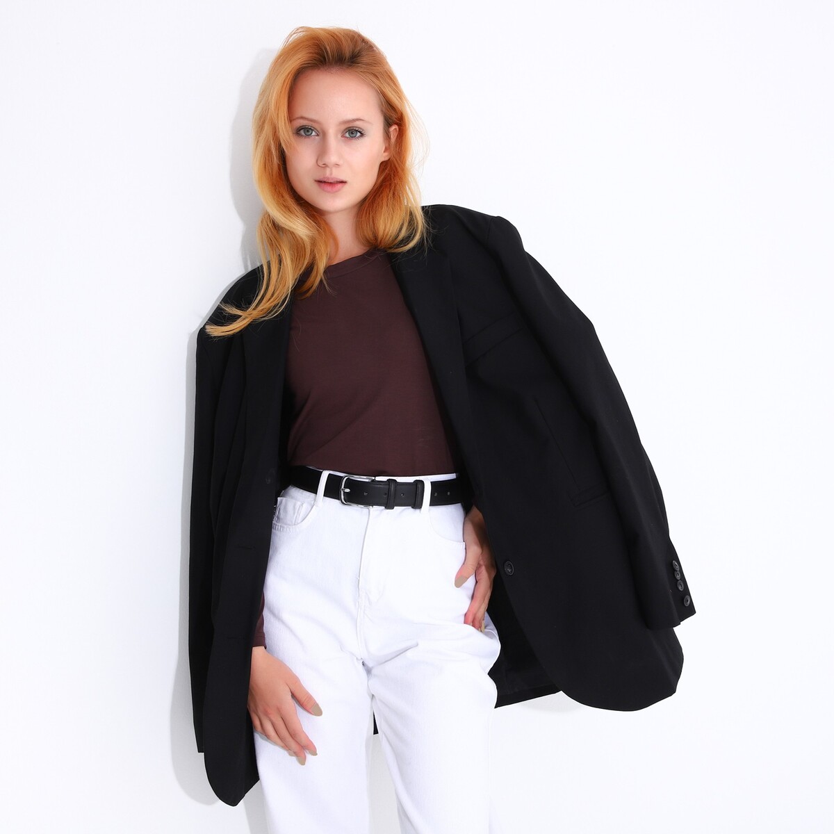 фото Ремень, ширина 3,2 см, винт, цвет черный no brand