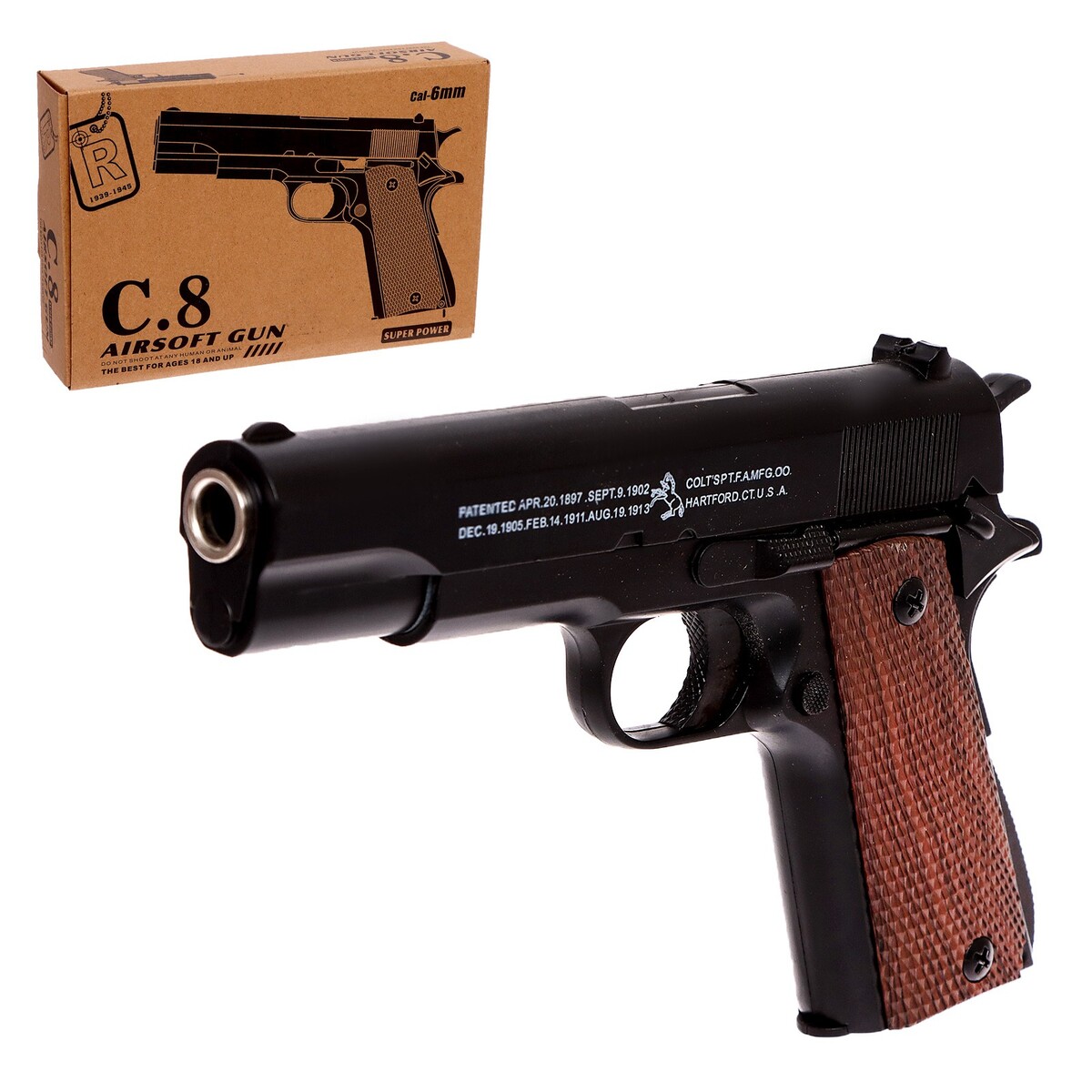Пистолет colt 1911, металлический пистолет орбибол металлический colt m1911 маленькие чудеса игрушка