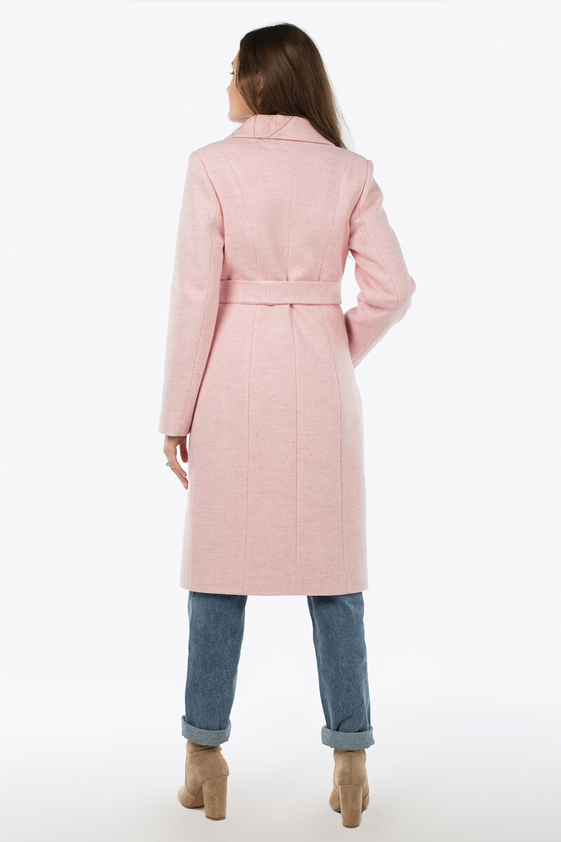Пальто женское утепленное (пояс) EL PODIO, размер 46, цвет розовый 01295393 однобортное - фото 5