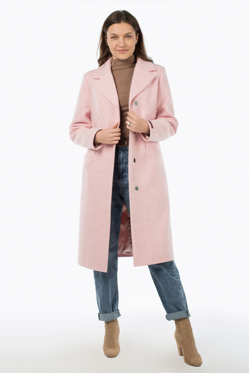 Пальто женское утепленное (пояс) EL PODIO, размер 46, цвет розовый 01295393 однобортное - фото 2