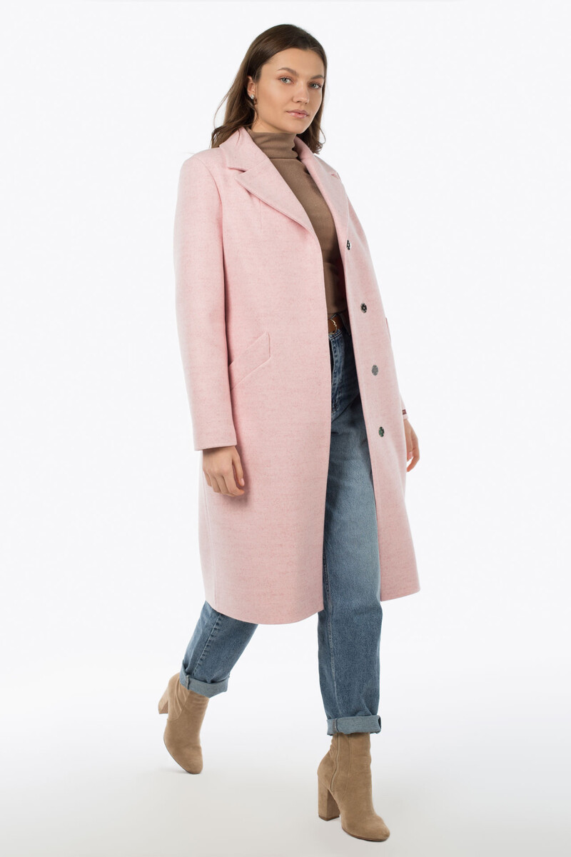 Пальто женское утепленное (пояс) EL PODIO, размер 46, цвет розовый 01295393 однобортное - фото 3