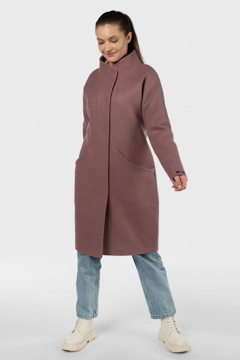 Пальто женское утепленное EL PODIO, размер 46, цвет фиолетовый 01295423 однобортное - фото 1