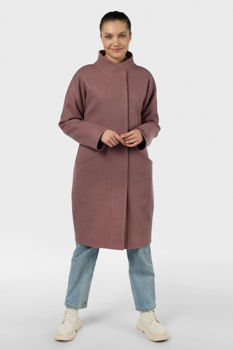 Пальто женское утепленное EL PODIO, размер 46, цвет фиолетовый 01295423 однобортное - фото 3