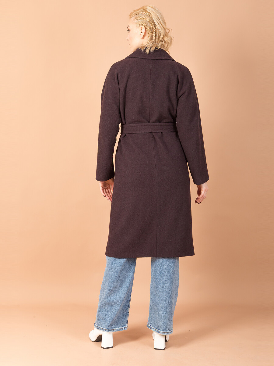 Пальто Stilla, размер 42, цвет коричневый 01302942 двубортные - фото 5