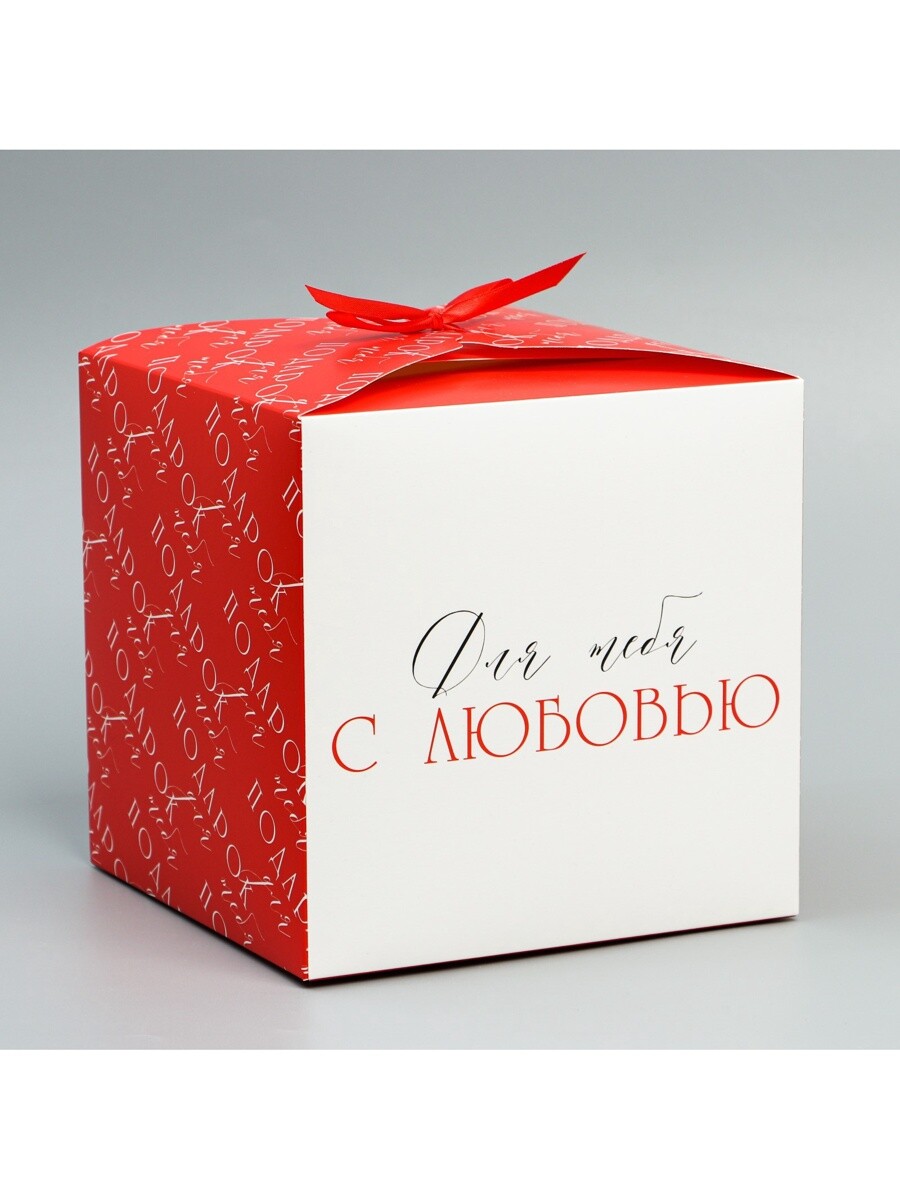 

Коробка подарочная складная, упаковка,, Красный;белый