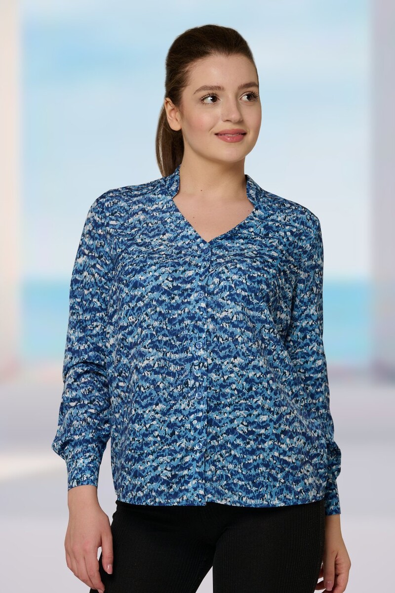 Блузка Mix-Mode, размер 48, цвет синий 01328992 - фото 1