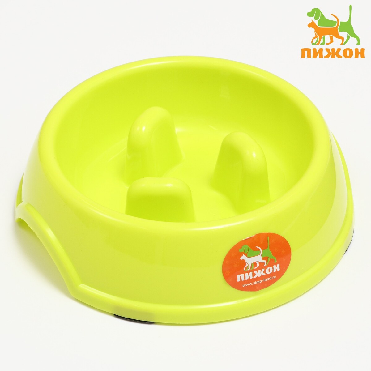 Миска пластиковая медленное кормление18 х 18,5 х 5,5 см, зеленая миска для медленного кормления