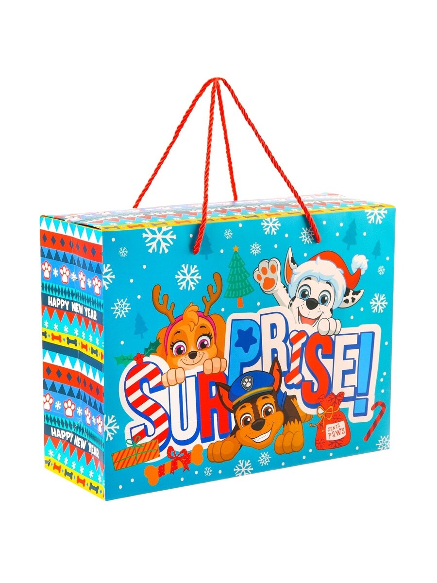 

Пакет подарочный-коробка surprise, 15×40×30 см, щенячий патруль, Голубой