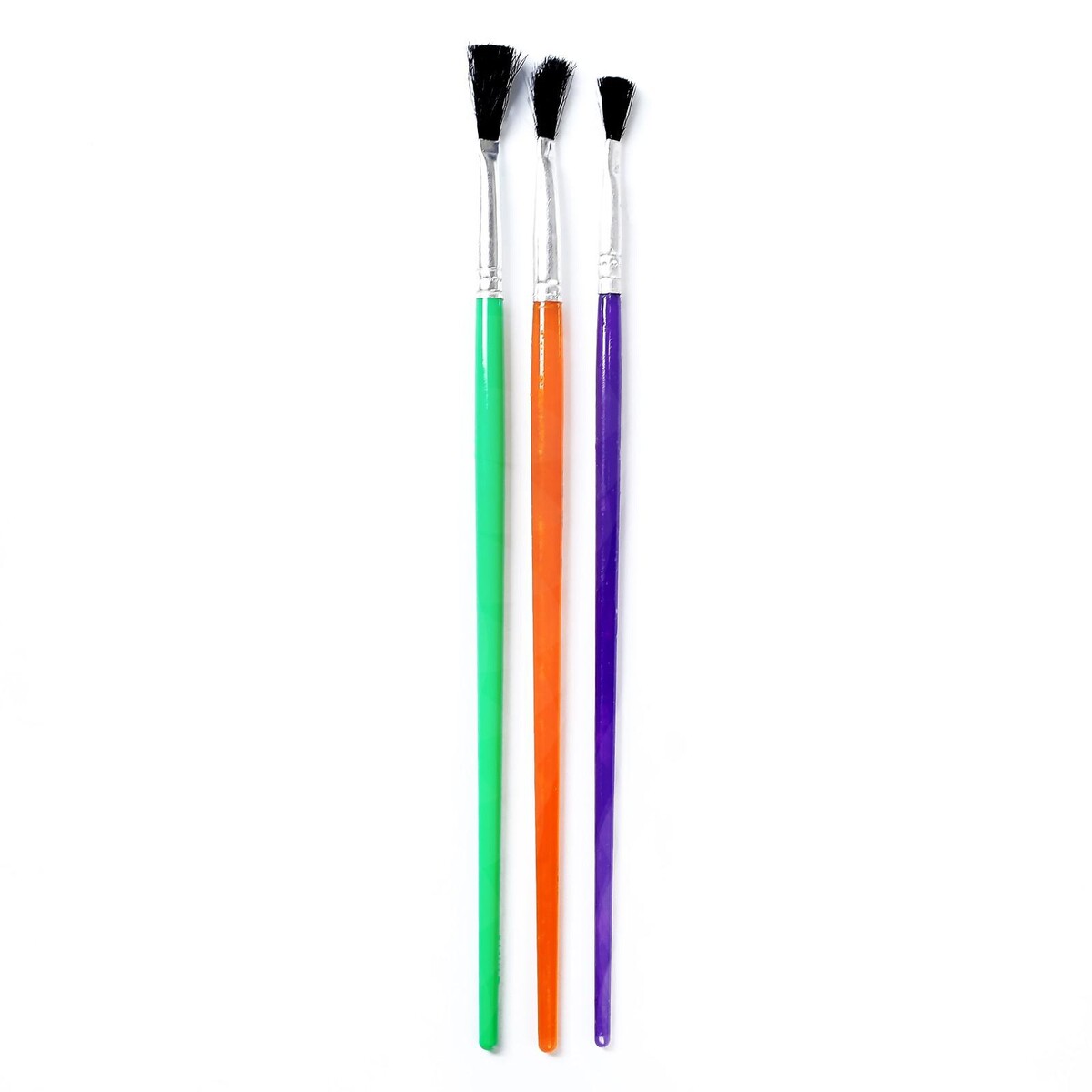 Набор кистей нейлон, 3 штуки, плоские, с пластиковыми, цветными ручками Calligrata 01345911 - фото 2