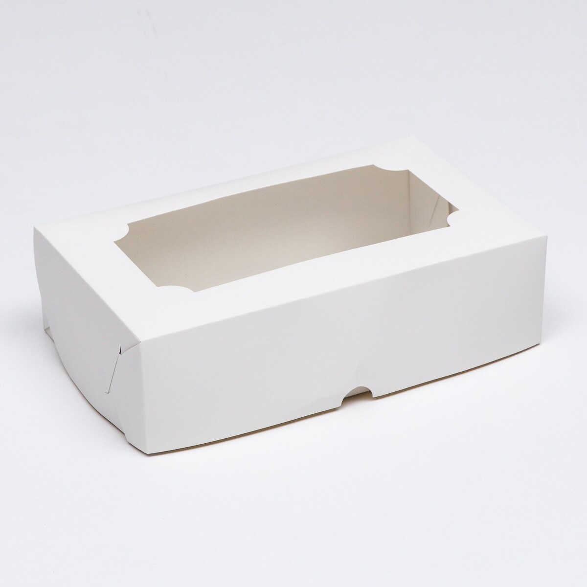 Коробка складная с окном под зефир, белый, 25 х 15 х 7 см коробка складная с окном под рулет голубая 26 х 10 х 8 см