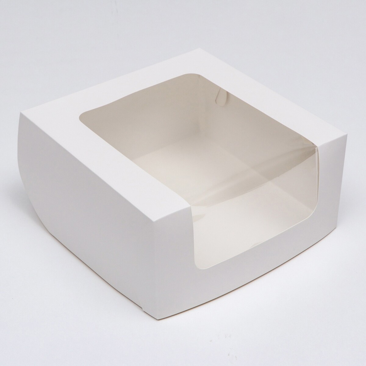 Кондитерская упаковка с окном, белая, 23,5 х 23,5 х 11,5 см ваза керамика настольная 24 5х11 см презент y4 3811 белая