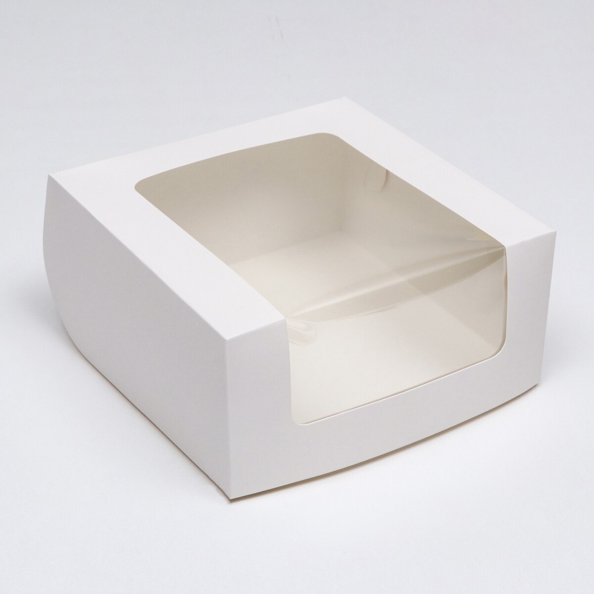 Кондитерская упаковка с окном, белая, 21 х 21 х 10 см ваза керамика настольная 24 5х11 см презент y4 3811 белая