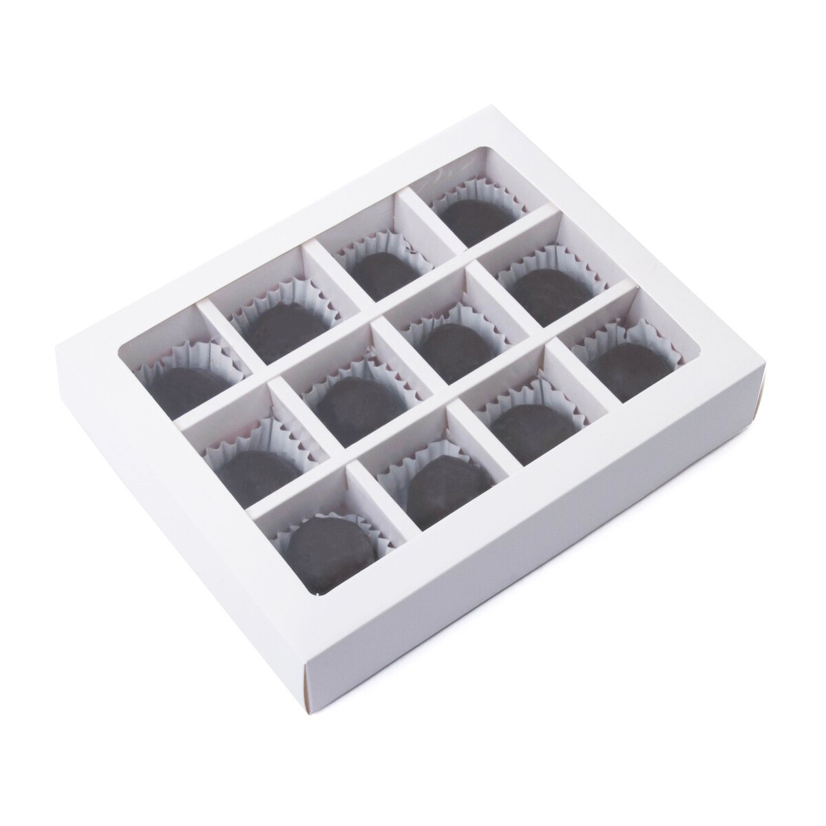 Коробка складная под 12 конфет, белая, 19 х 15 х 3,6 см коробка складная под 5 мини батончиков белая 27 5 х 20 х 2 3 см