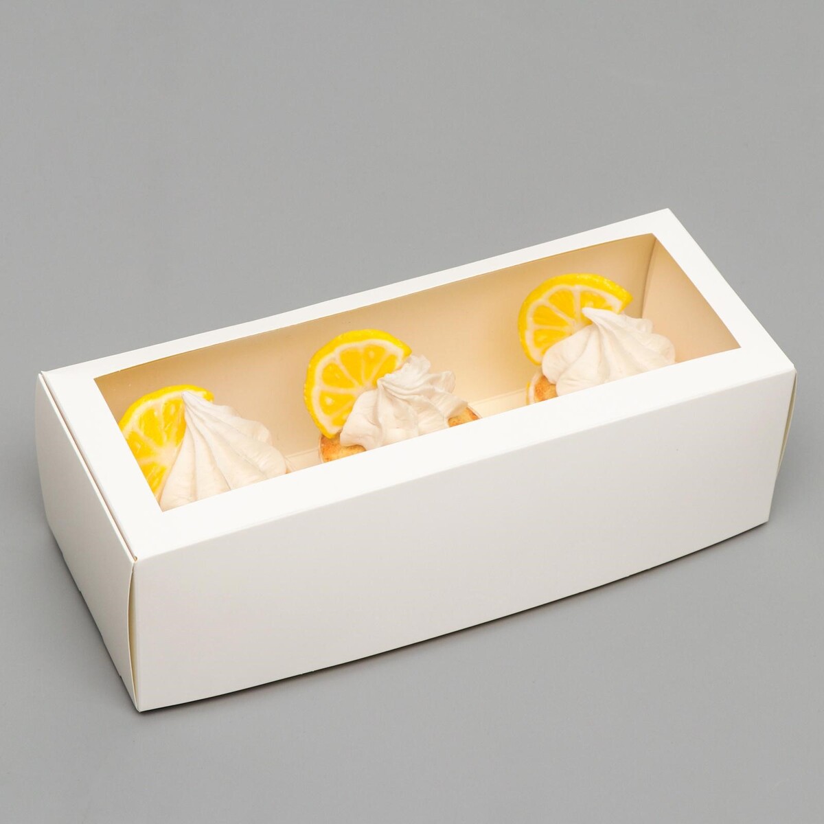 Коробка складная с окном под рулет, белая, 26 х 10 х 8 см коробка складная под 3 конфеты белая 5 х 13 7 х 3 5 см