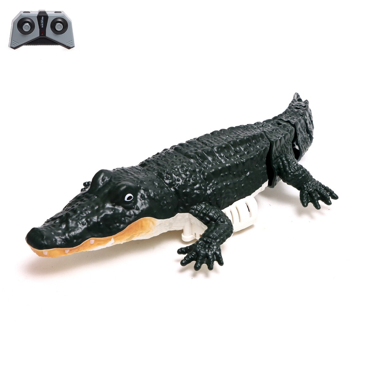 Крокодил радиоуправляемый, плавает, работает от аккумулятора, цвет зеленый крокодил