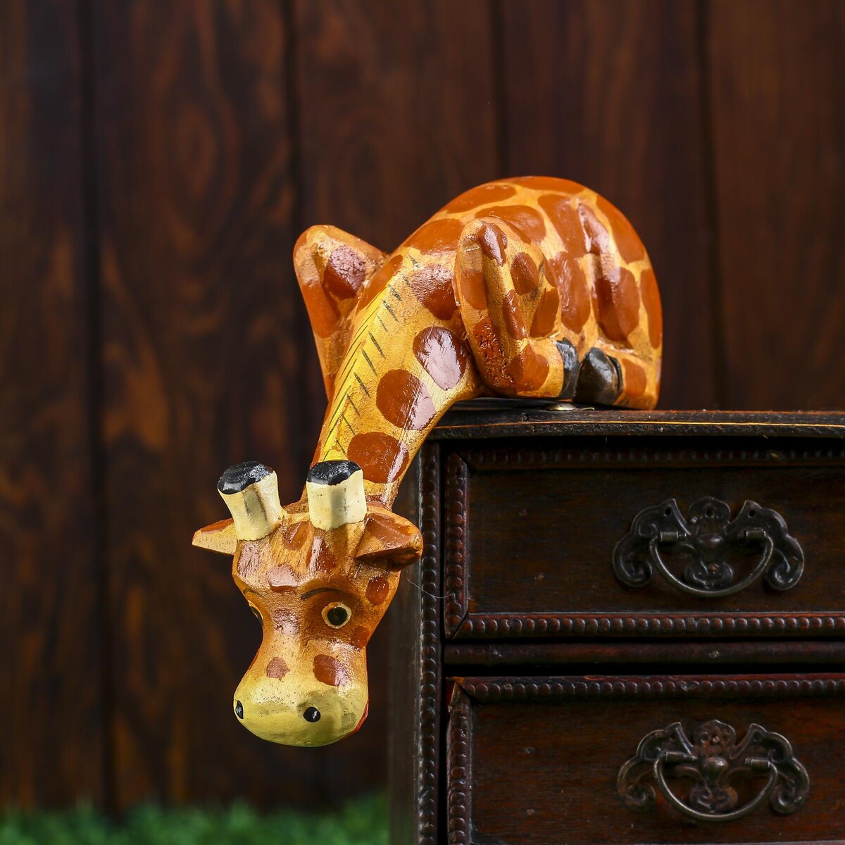 Сувенир дерево сувенир полистоун подставка девушка ушки мишки с пузырём оранжевый 29х19х28 см