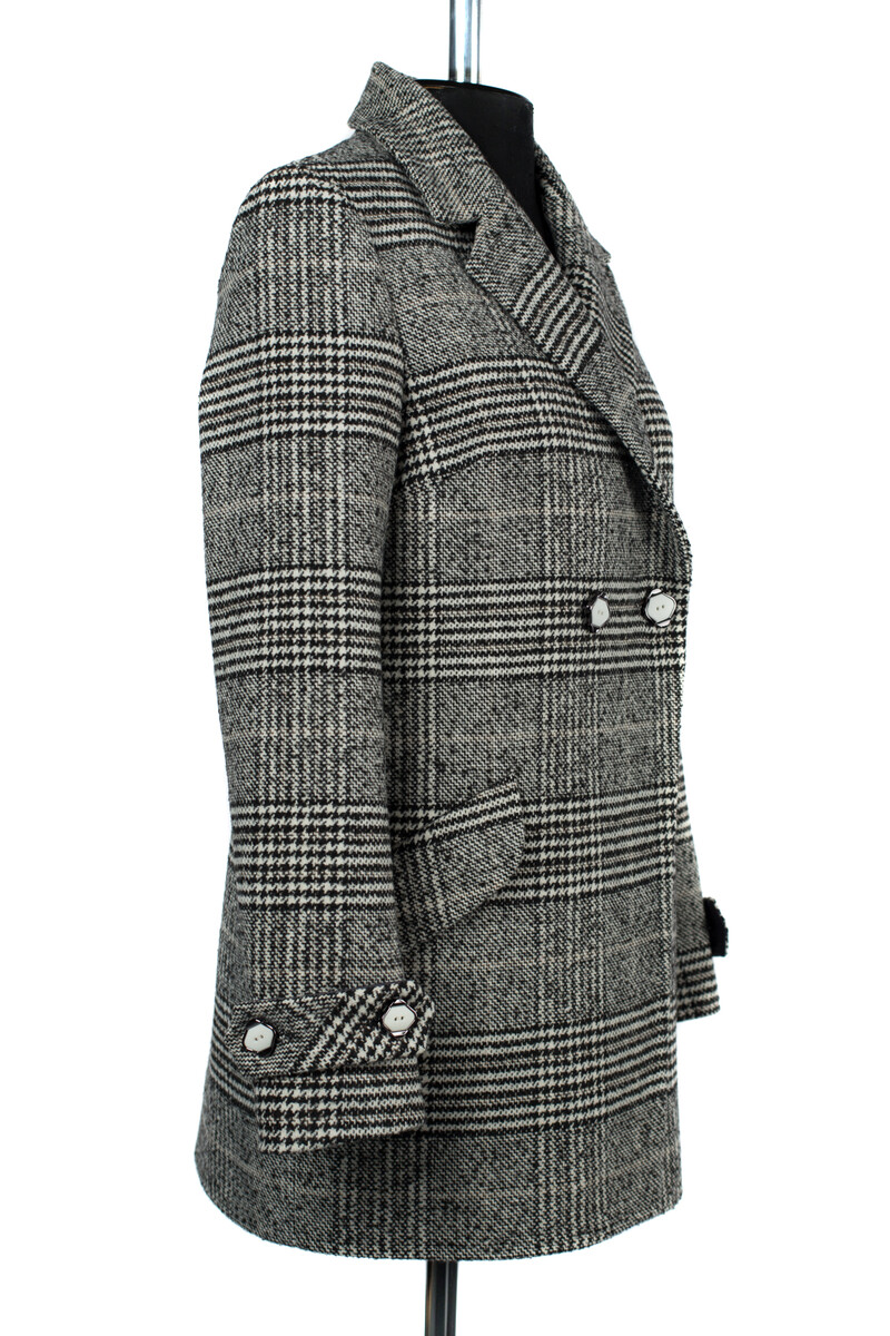 Пальто женское демисезонное EL PODIO, размер 42, цвет черно-белый 01374457 двубортные - фото 5