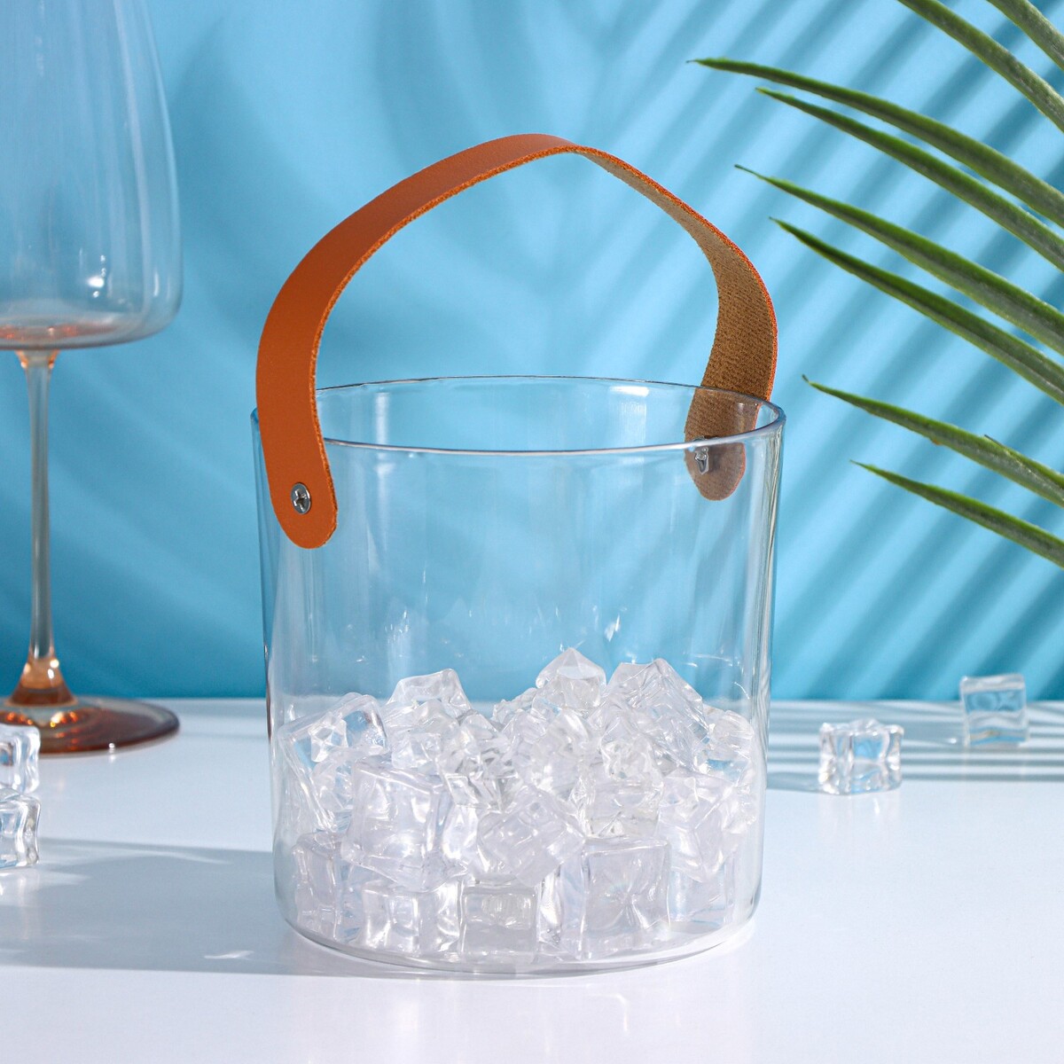 Ведерко для льда доляна, 1,3 л, 13×13×13 см, цвет прозрачный ведерко для охлаждения вина excellent houseware