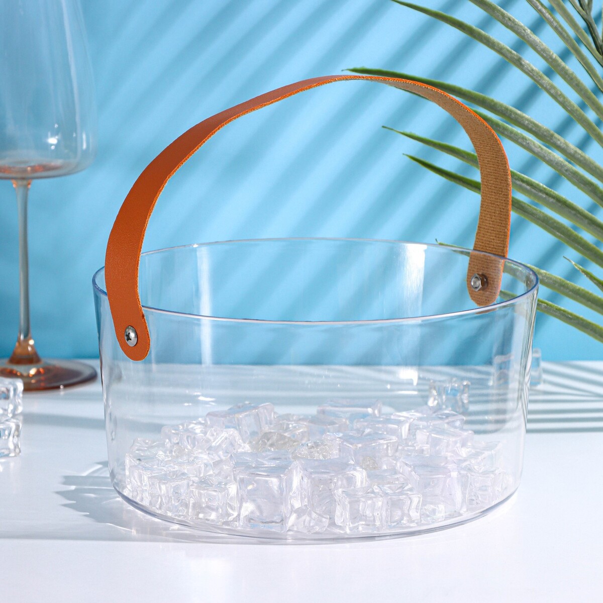 Ведерко для льда доляна, 2,6 л, 21×21×10 см, цвет прозрачный ведерко для охлаждения вина excellent houseware