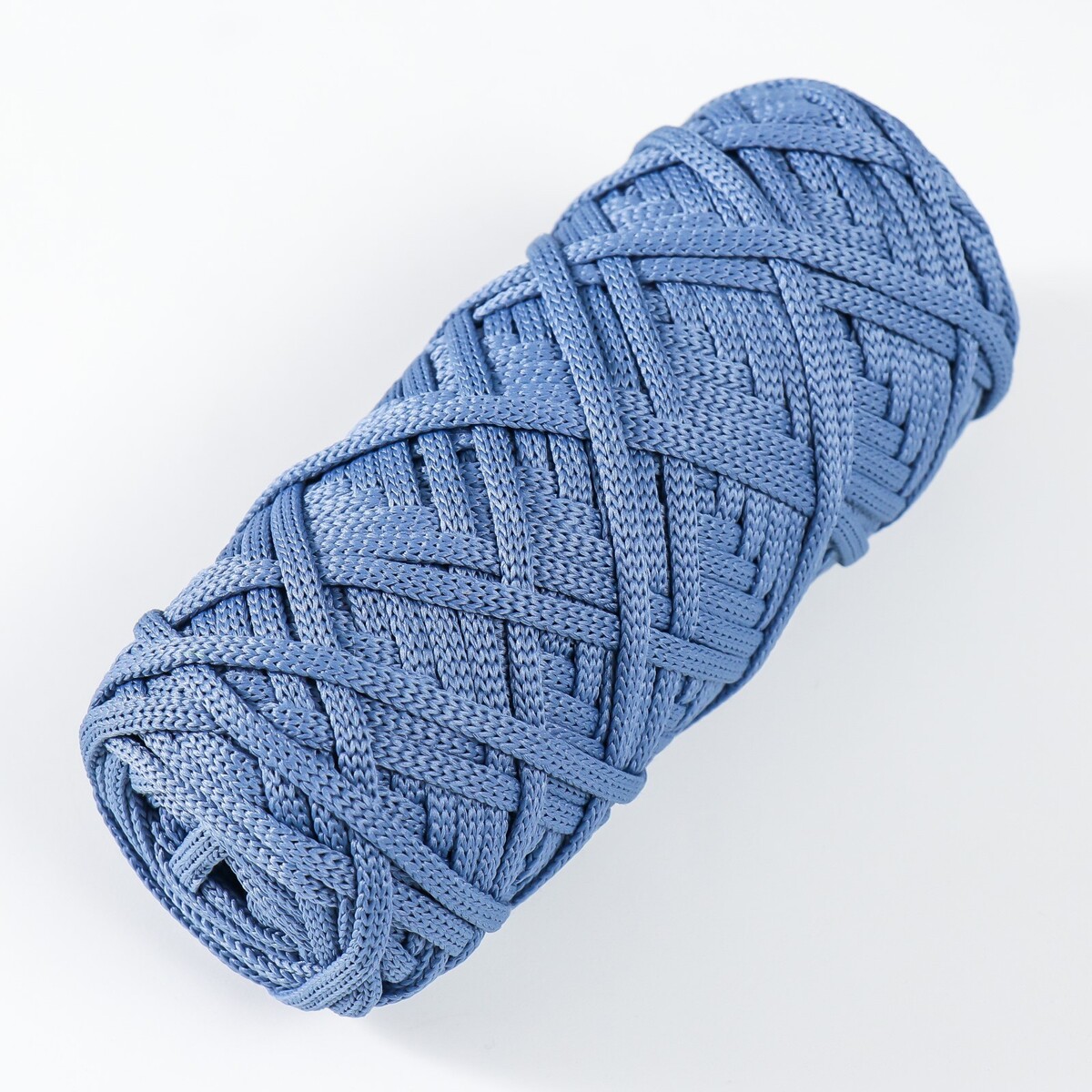 фото Шнур для вязания 100% полиэфир, ширина 4 мм 50м (джинс) no brand