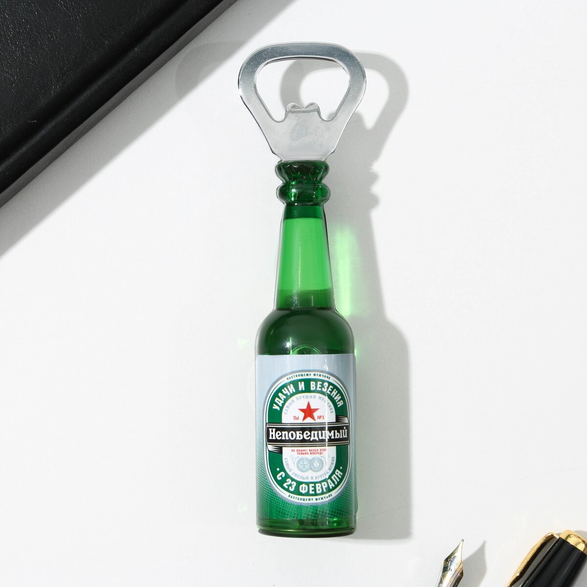 Магнит-открывашка термостакан пивной 600 мл beer открывашка зеленый