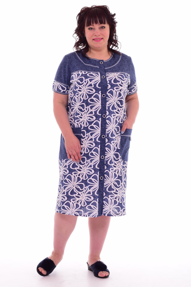 Халат Новое кимоно, размер 48, цвет синий 01430808 - фото 1