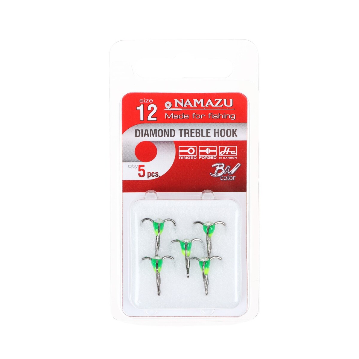 

Крючок-тройник светофор namazu, с каплей и камнем, размер 12 (int), цвет yg, упак. 5 шт.