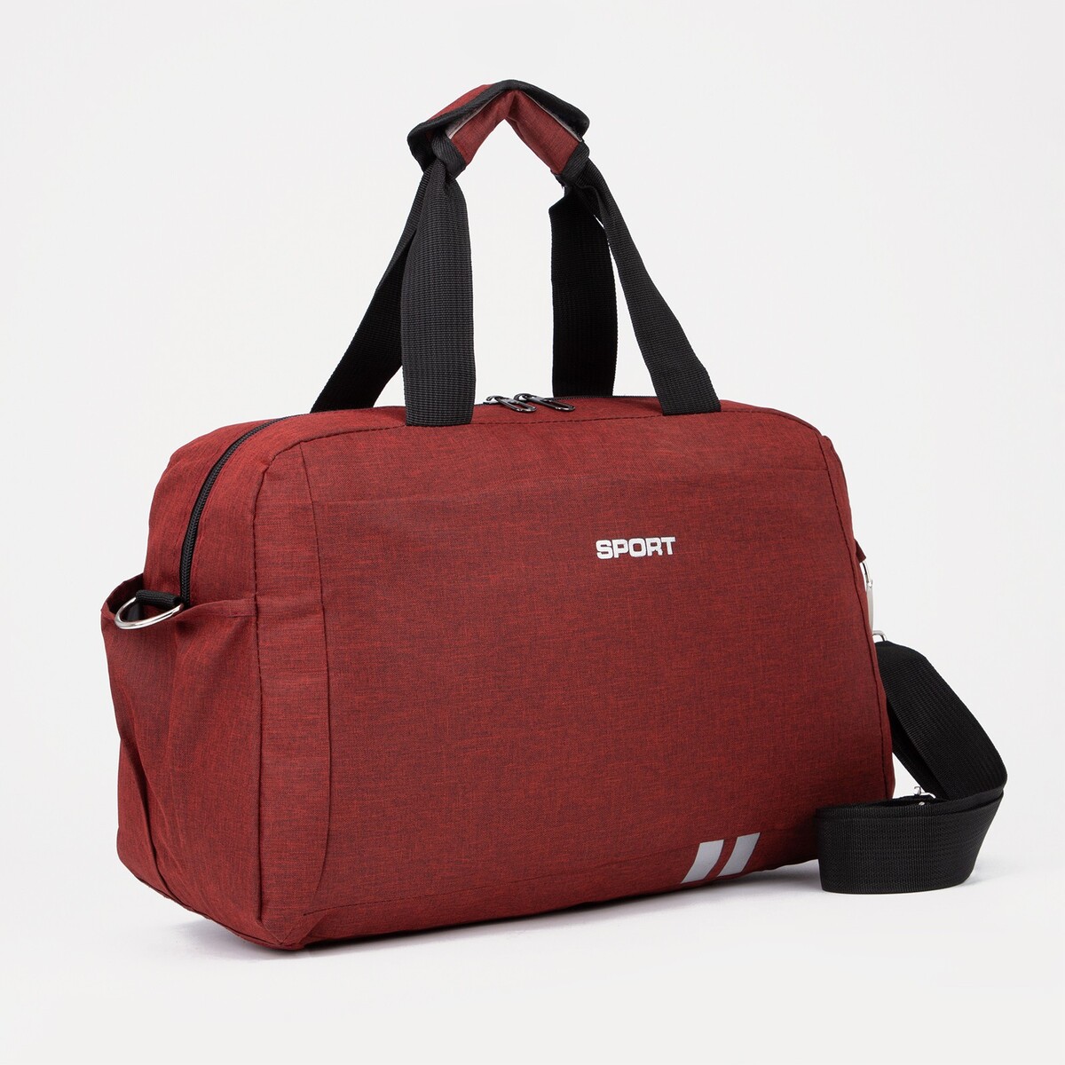 Сумка спортивная на молнии, 3 наружных кармана, цвет бордовый рюкзак на молнии 2 наружных кармана бордовый