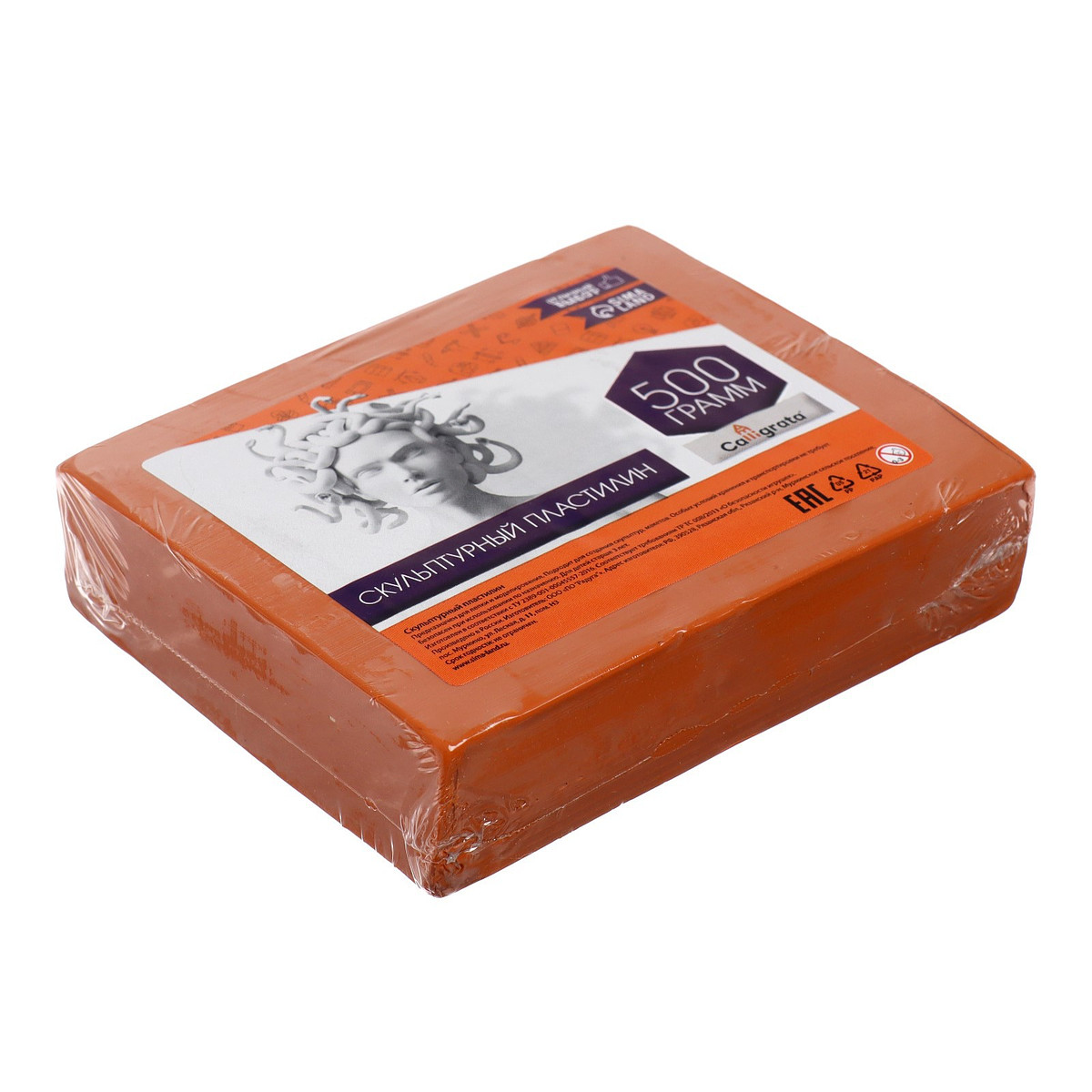 

Пластилин скульптурный 500 г calligrata мягкий, терракотовый, Коричневый