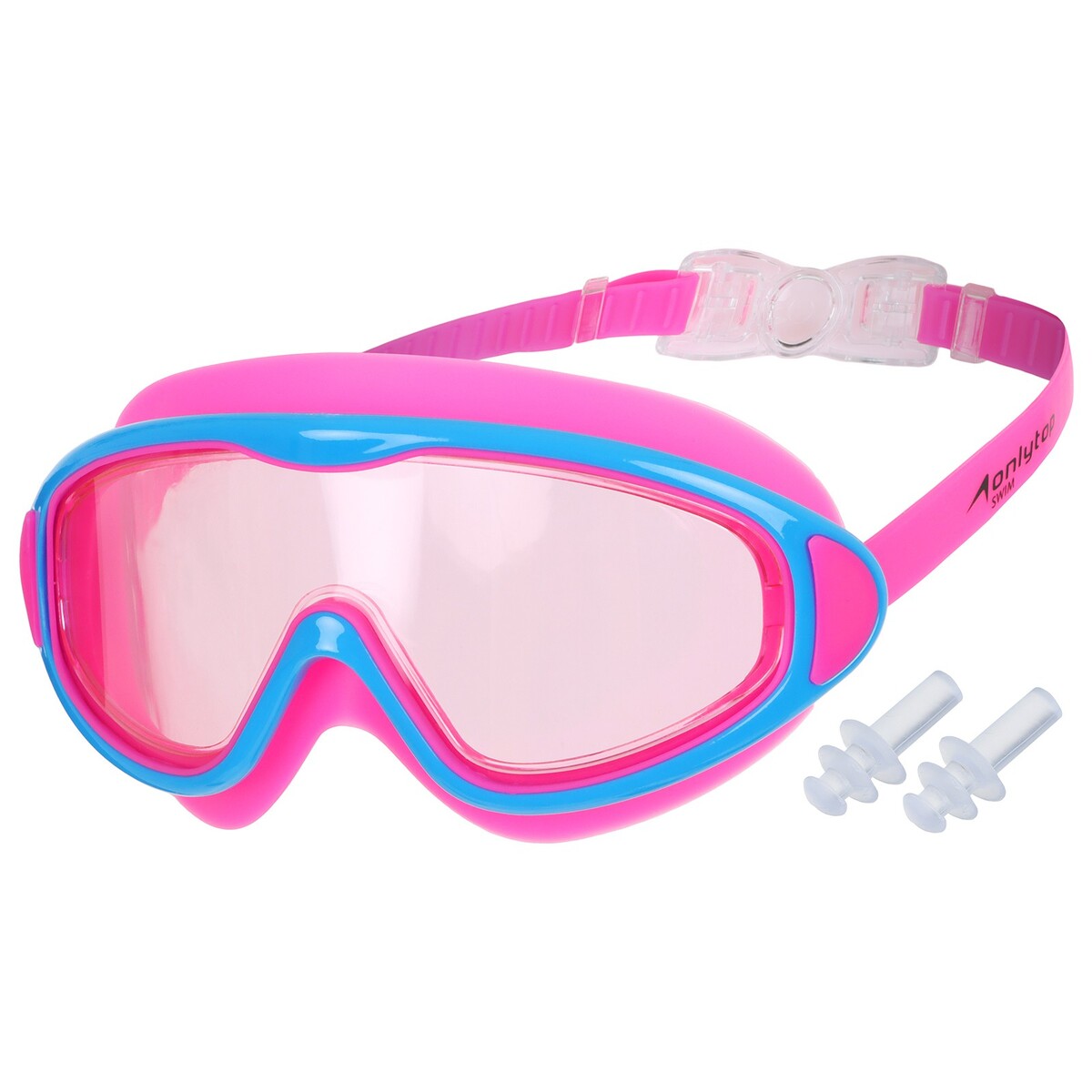 Маска для плавания детская onlytop, uv защита, беруши маска для плавания mad wave sight ii m0463 01 0 17w