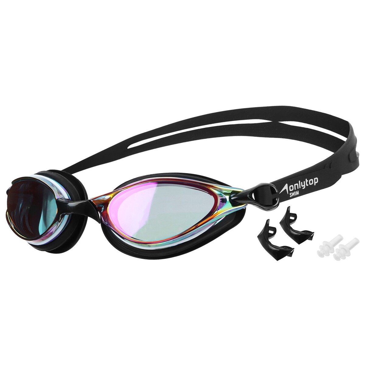 Очки для плавания onlytop, беруши, набор носовых перемычек, uv защита bradex набор для плавания шапочка очки зажим для носа беруши для бассейна
